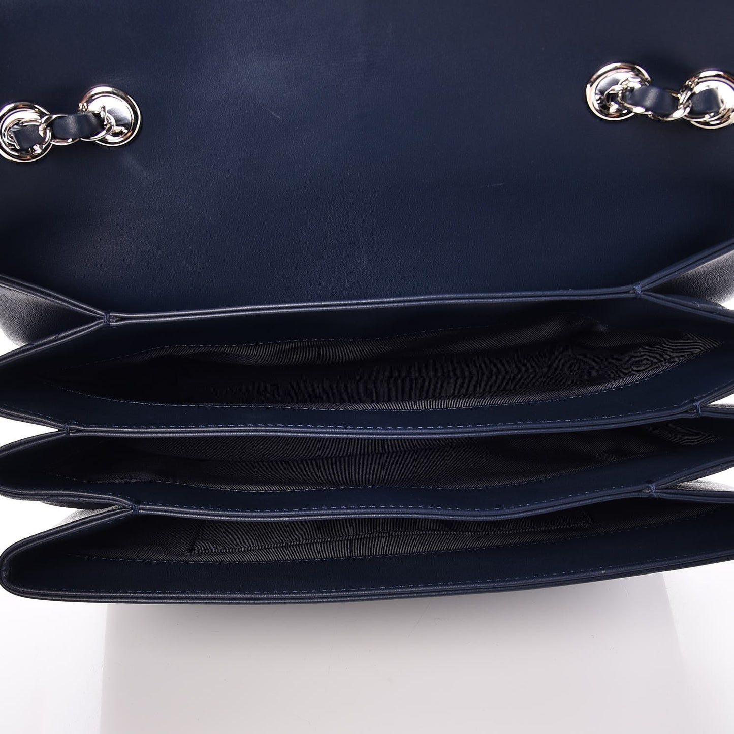 Calfskin Jumbo Tramezzo Flap Navy