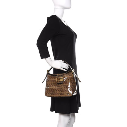 Fendi Vinyl Zucchino Shoulder Bag Tobacco 2 of 10