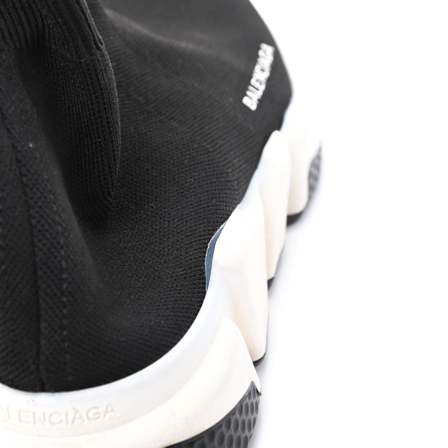 Balenciaga Neoprene Knit Womens Speed Sneakers 38 Black White 8 of 14