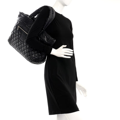 Chanel Nylon Quilted Large Coco Cocoon Tote Black 2 of 9