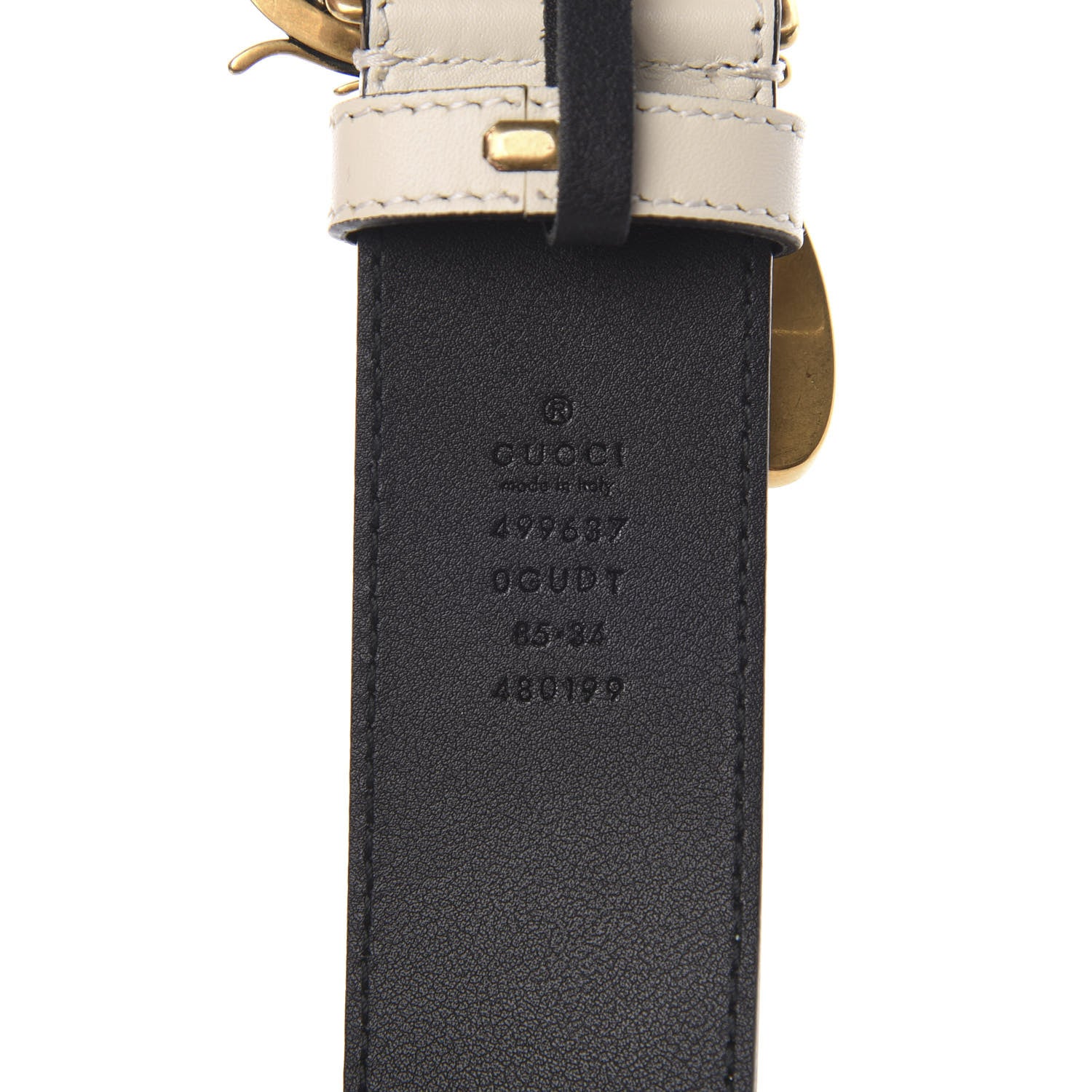 Gucci Calfskin Queen Margaret Bee Belt 85 34 White 3 of 6