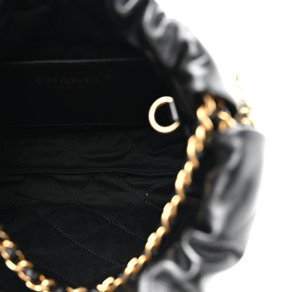 Chanel Shiny Calfskin Quilted Pearl CC Chain Mini Chanel 22 Black 5 of 10