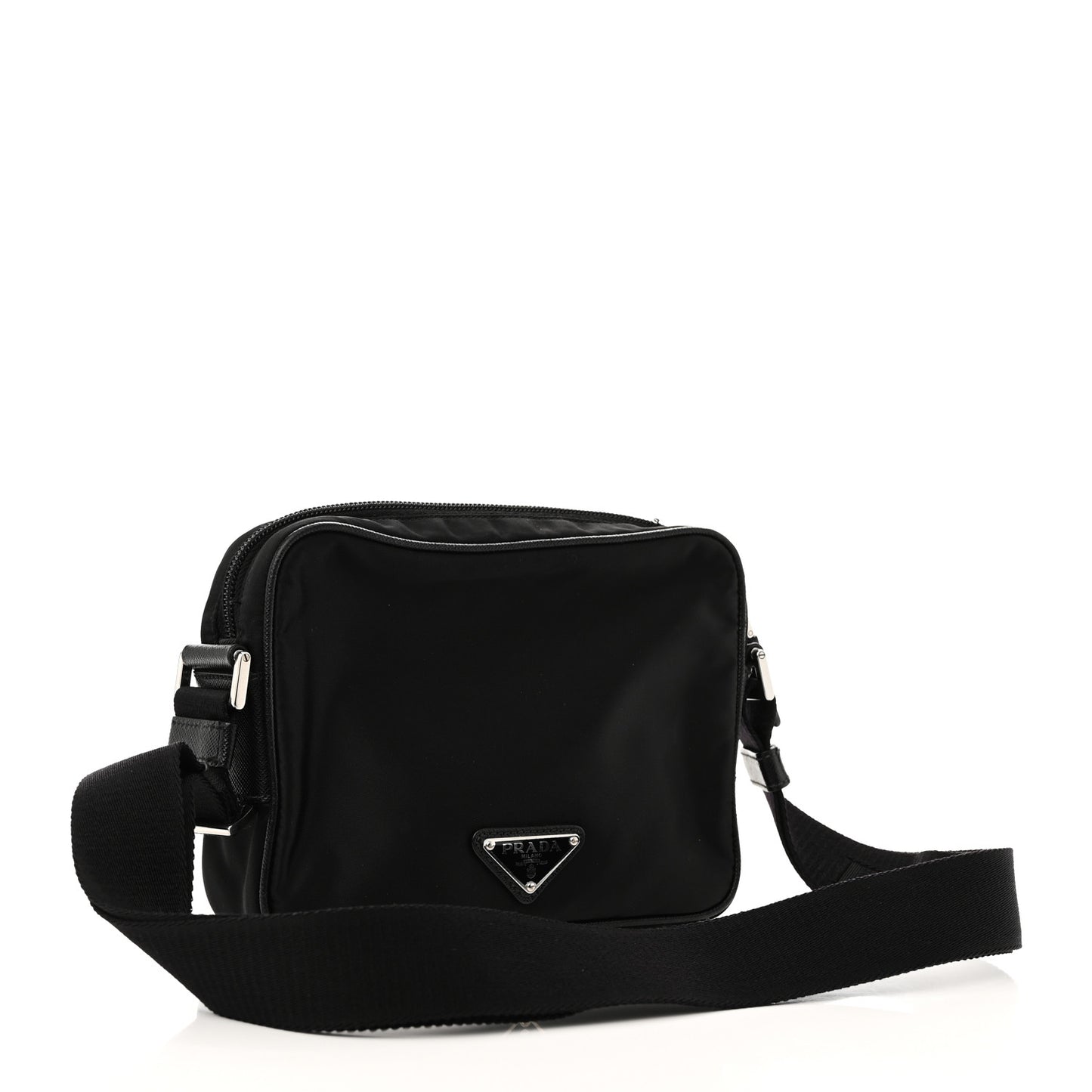 Tessuto Nylon Saffiano Logo Camera Bag Black