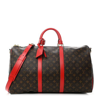 Louis Vuitton Calfskin Monogram Keepall Bandouliere 50 Coquelicot 1 of 9