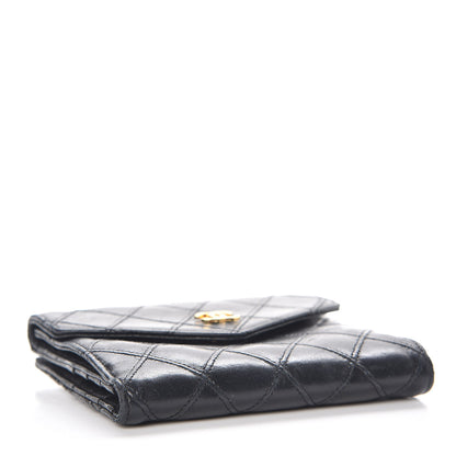 Chanel Lambskin Stitched Compact French Wallet Black 5 of 10
