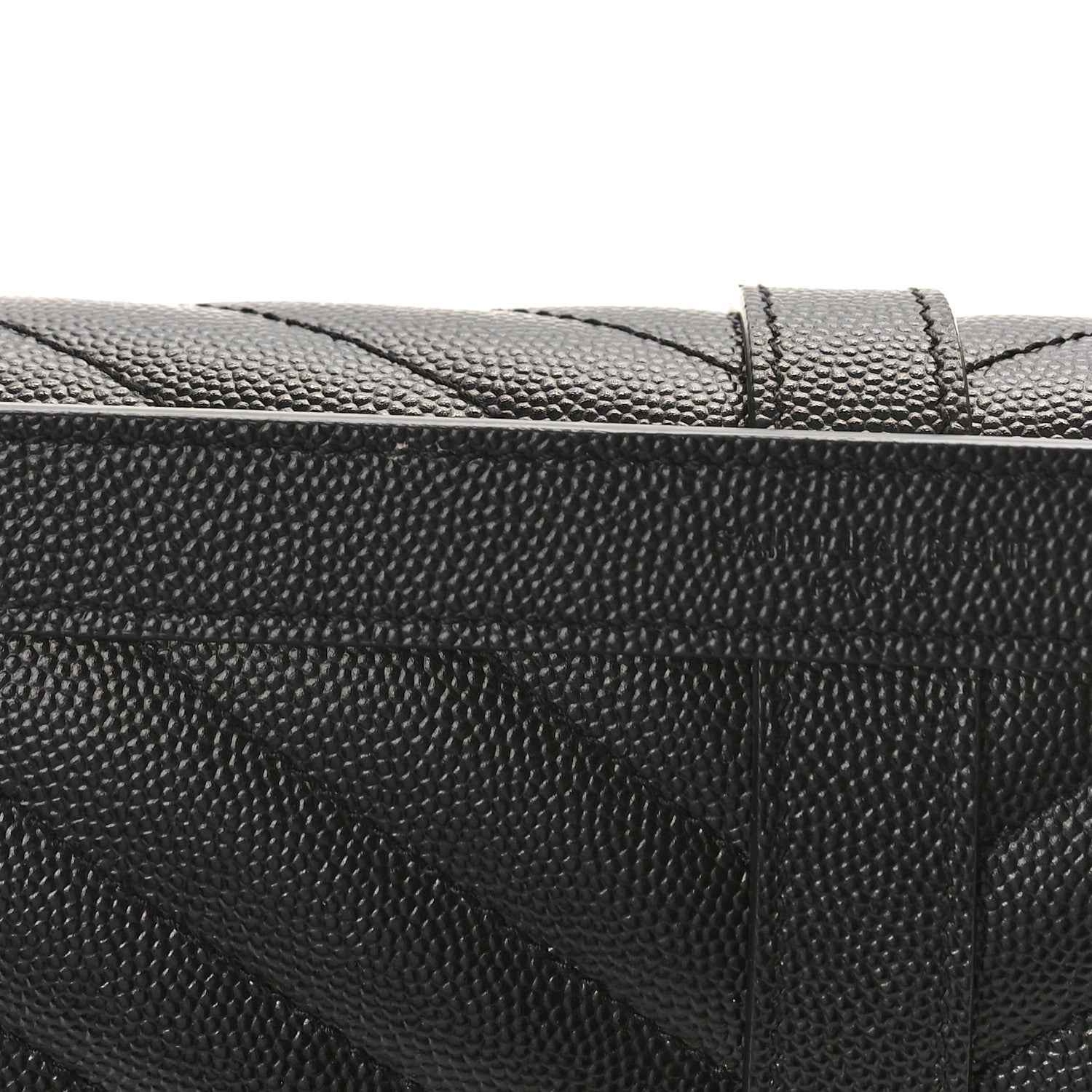 Saint Laurent Grain De Poudre Matelasse Chevron Large Monogram Satchel Black 9 of 9