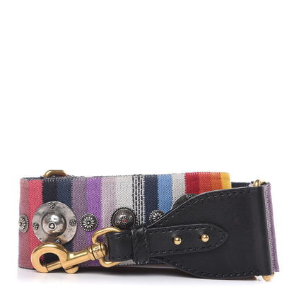 Christian Dior Canvas Embroidered Studded Rainbow Shoulder Strap 1 of 5