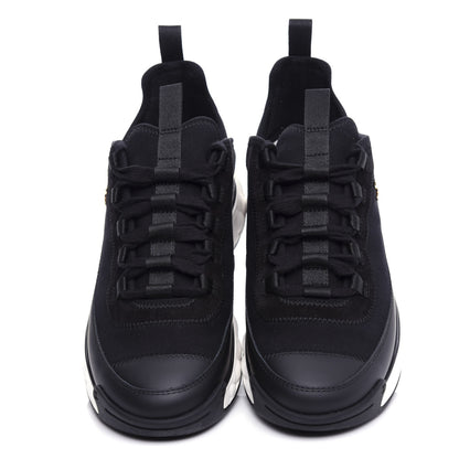 Chanel Velvet Calfskin Mixed Fibers CC Sneakers 40 Black 5 of 10
