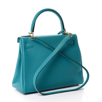 Hermes Togo Kelly Retourne 28 Turquoise 3 of 11
