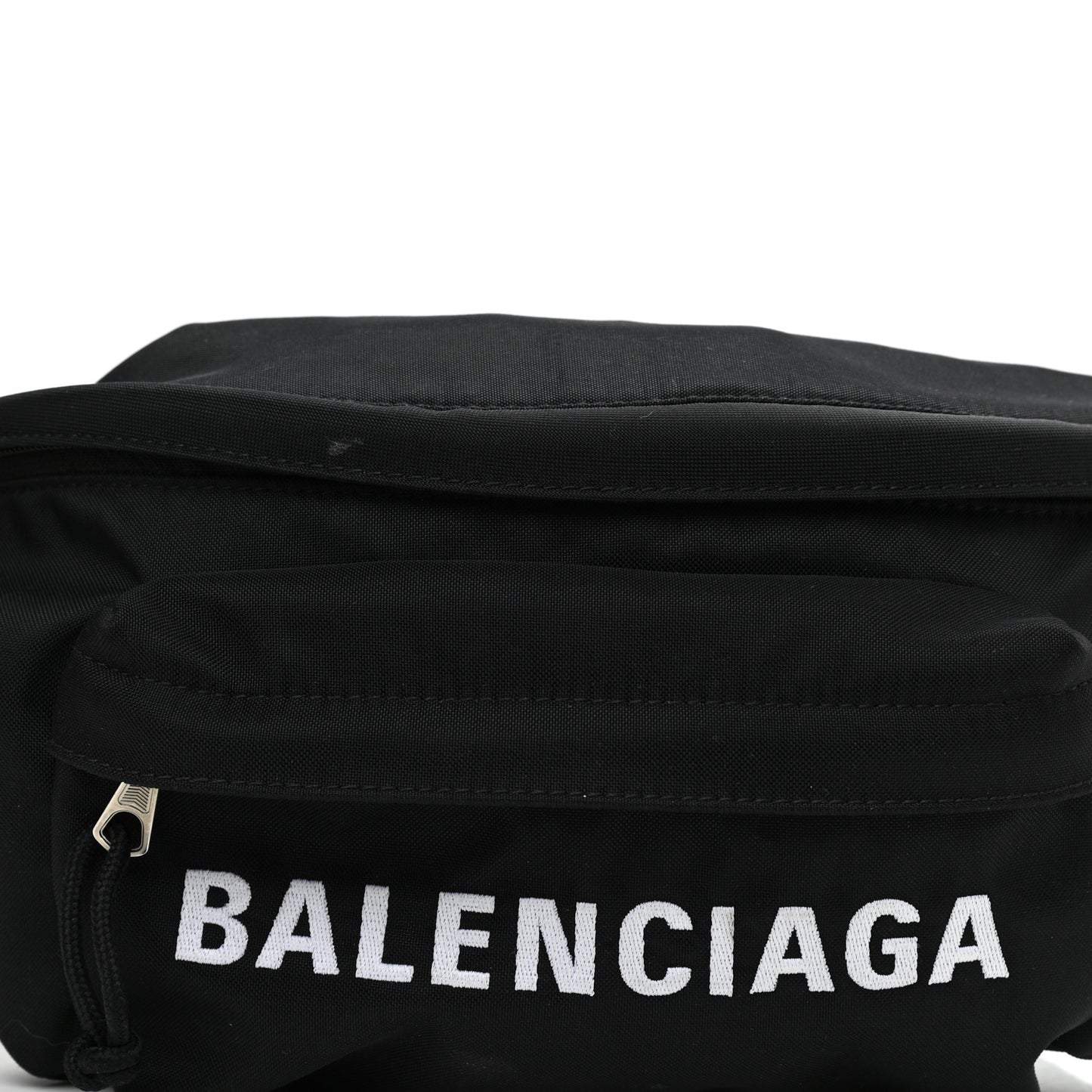 Recycled Sport Nylon Logo Embroidered Wheel Beltpack Black