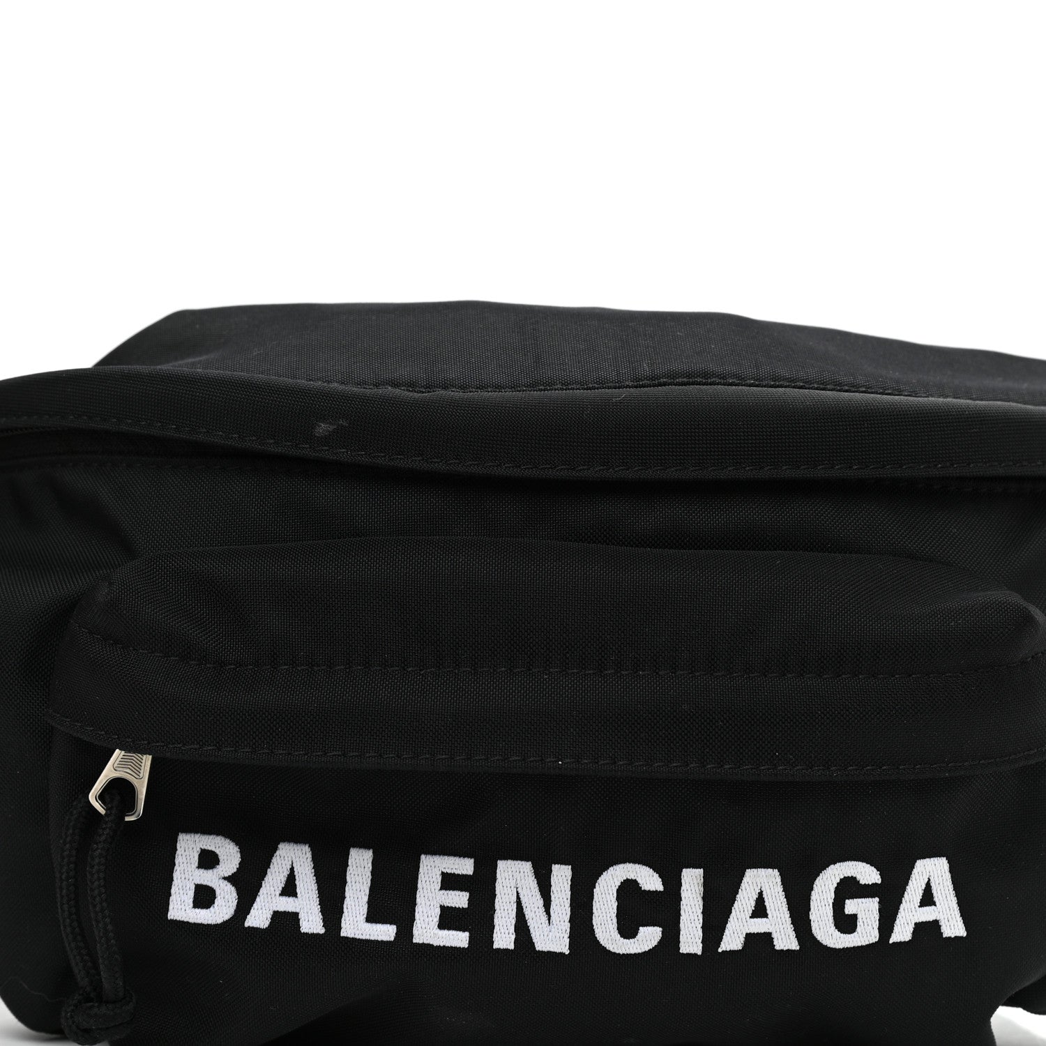Balenciaga Recycled Sport Nylon Logo Embroidered Wheel Beltpack Black 7 of 9