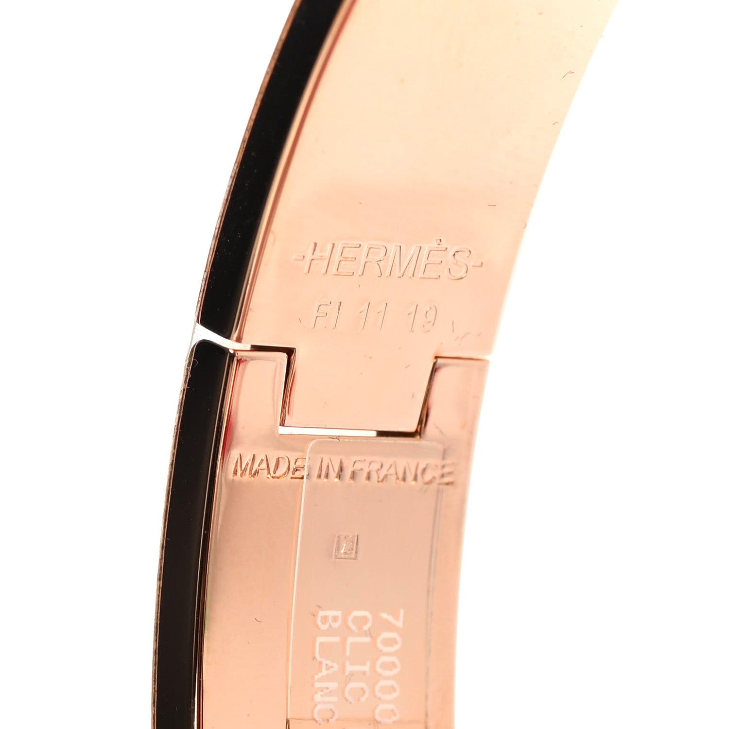 Hermes Enamel Narrow Clic Clac H Bracelet PM White 3 of 3