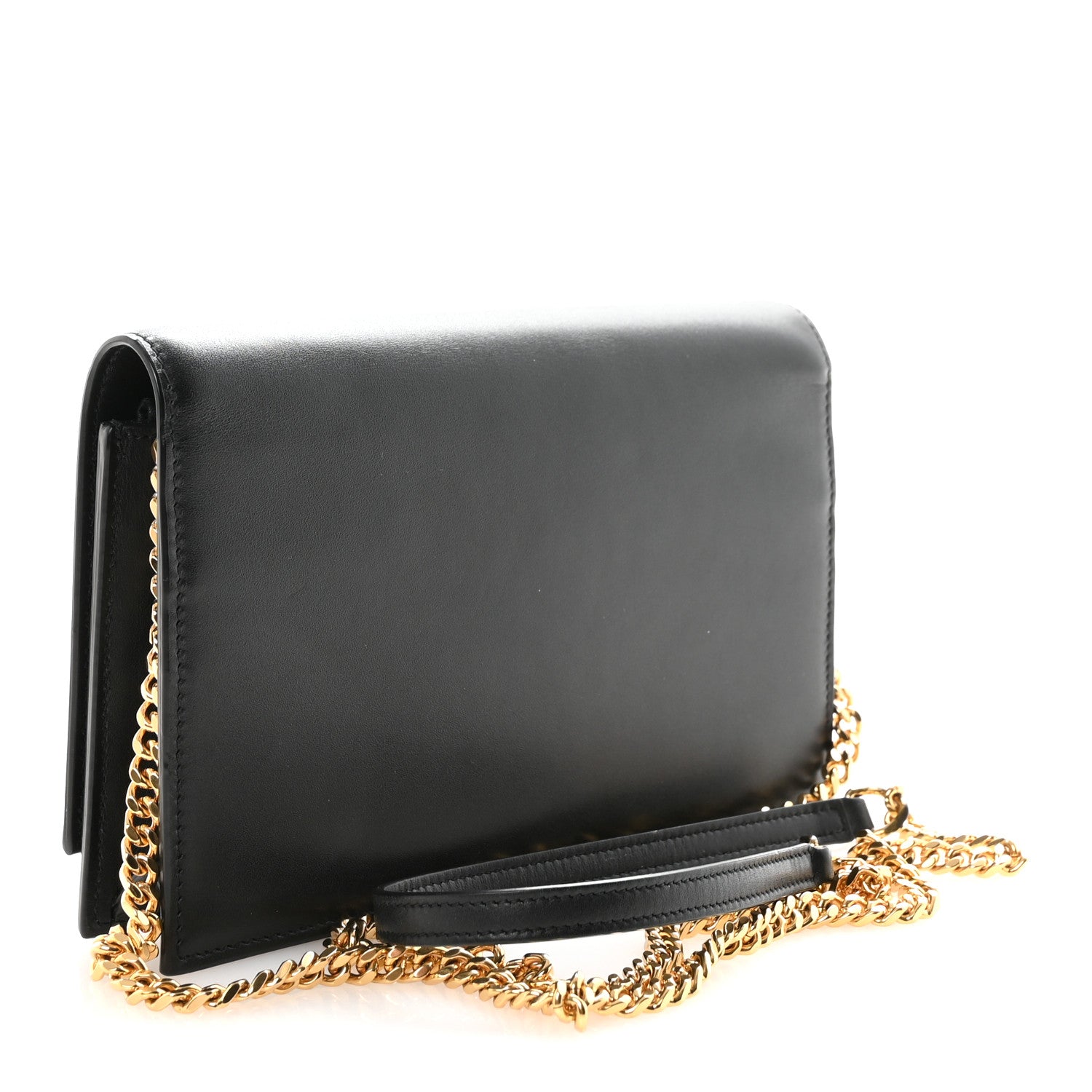 Saint Laurent Smooth Calfskin Classic Monogram Kate Tassel Chain Wallet Black 3 of 10