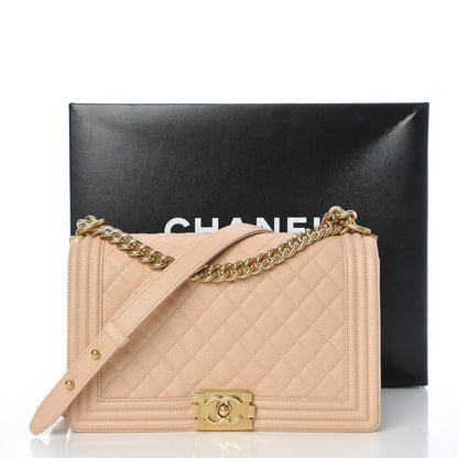 Chanel Caviar Quilted New Medium Boy Flap Beige Clair 8 of 8
