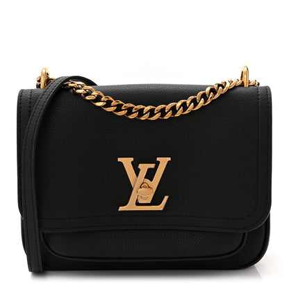 Louis Vuitton Grained Calfskin Lockme Chain Bag PM Black 1 of 10