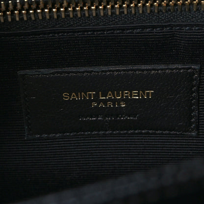 Saint Laurent Textured Calfskin Medium Classic Monogram Universite Bag Black 6 of 8