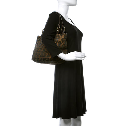 Fendi Zucca Small Chef Shopping Tote Tobacco Moro 2 of 13