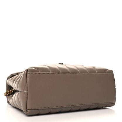 Saint Laurent Calfskin Y Quilted Monogram Small Loulou Chain Satchel Taupe 4 of 10