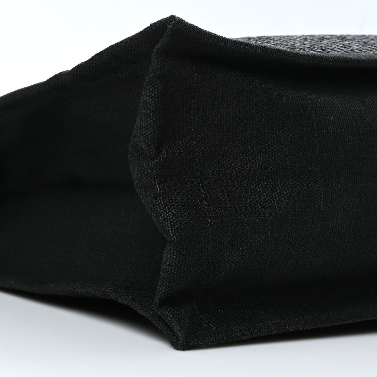 Saint Laurent Raffia Linen Calfskin Rive Gauche Tote Black 6 of 7