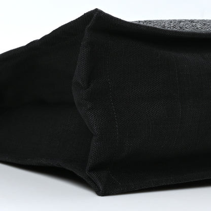 Saint Laurent Raffia Linen Calfskin Rive Gauche Tote Black 6 of 7