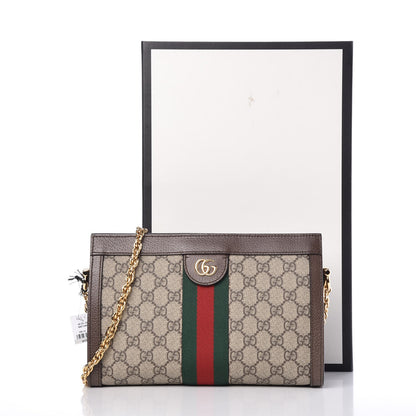 Gucci GG Supreme Monogram Web Small Ophidia Chain Shoulder Bag Brown 8 of 8