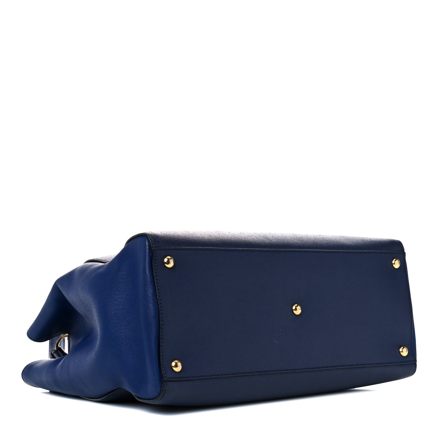 Fendi Vitello Elite Regular 2Jours Tote Blue 4 of 17