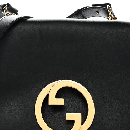 Gucci Roxy Calfskin Web Medium Blondie Top Handle Shoulder Flap Bag Black 9 of 11