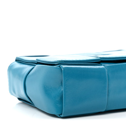 Bottega Veneta Paper Calfskin Maxi Intreccio Extra Mini Cassette Crossbody Bag Blue 9 of 10