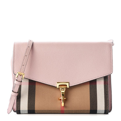 Burberry Derby Calfskin House Check Small Macken Crossbody Bag Pale Orchid 1 of 12