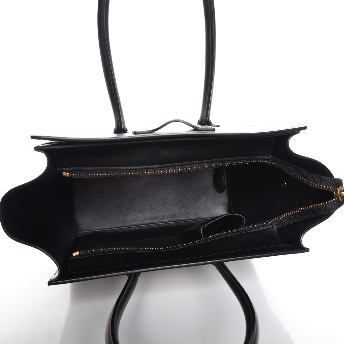 Calfskin Shrunken Lambskin Micro Bi-Color Luggage Black White