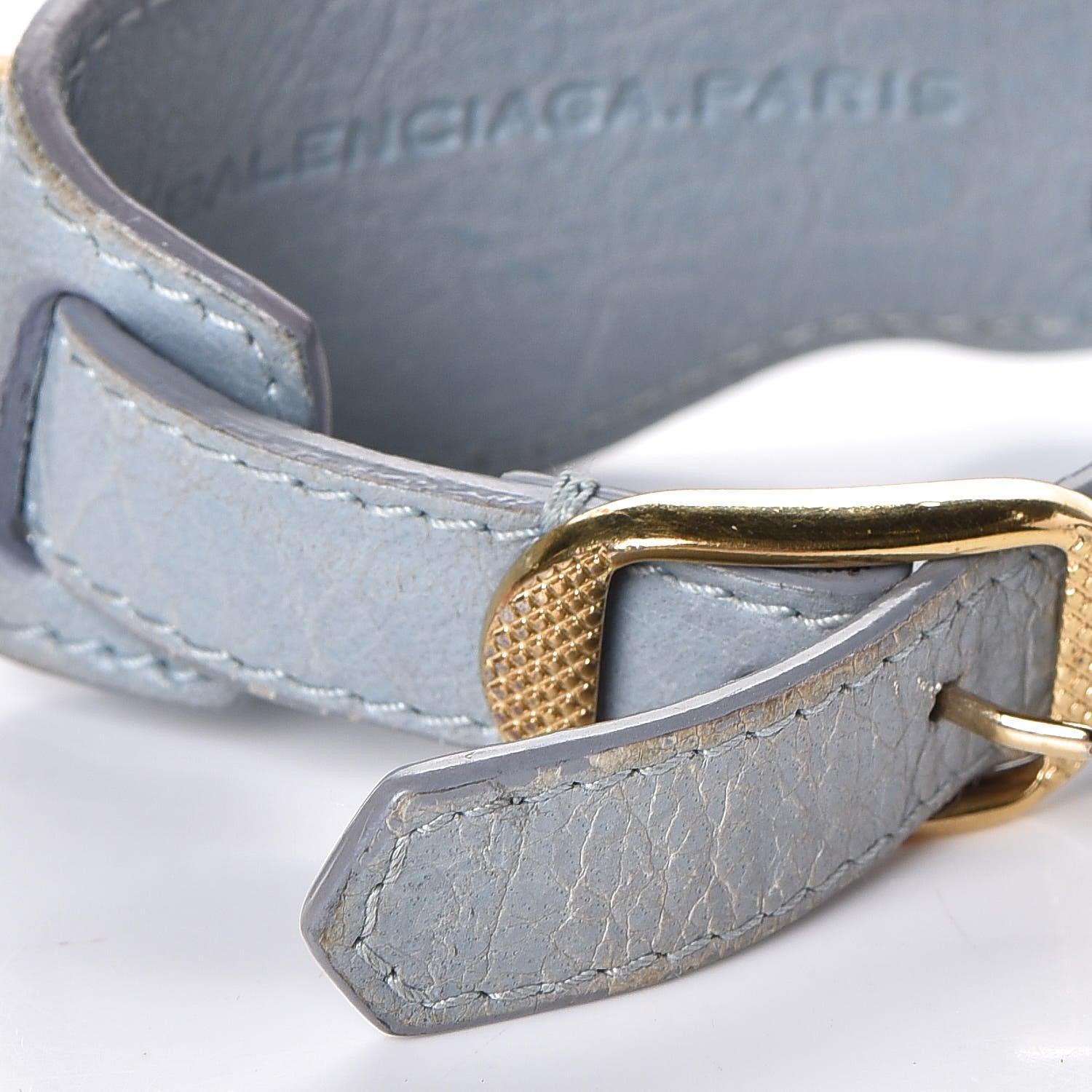 Balenciaga Agneau Arena Giant 12 Gold Hardware Bracelet Bleu Acier 6 of 6
