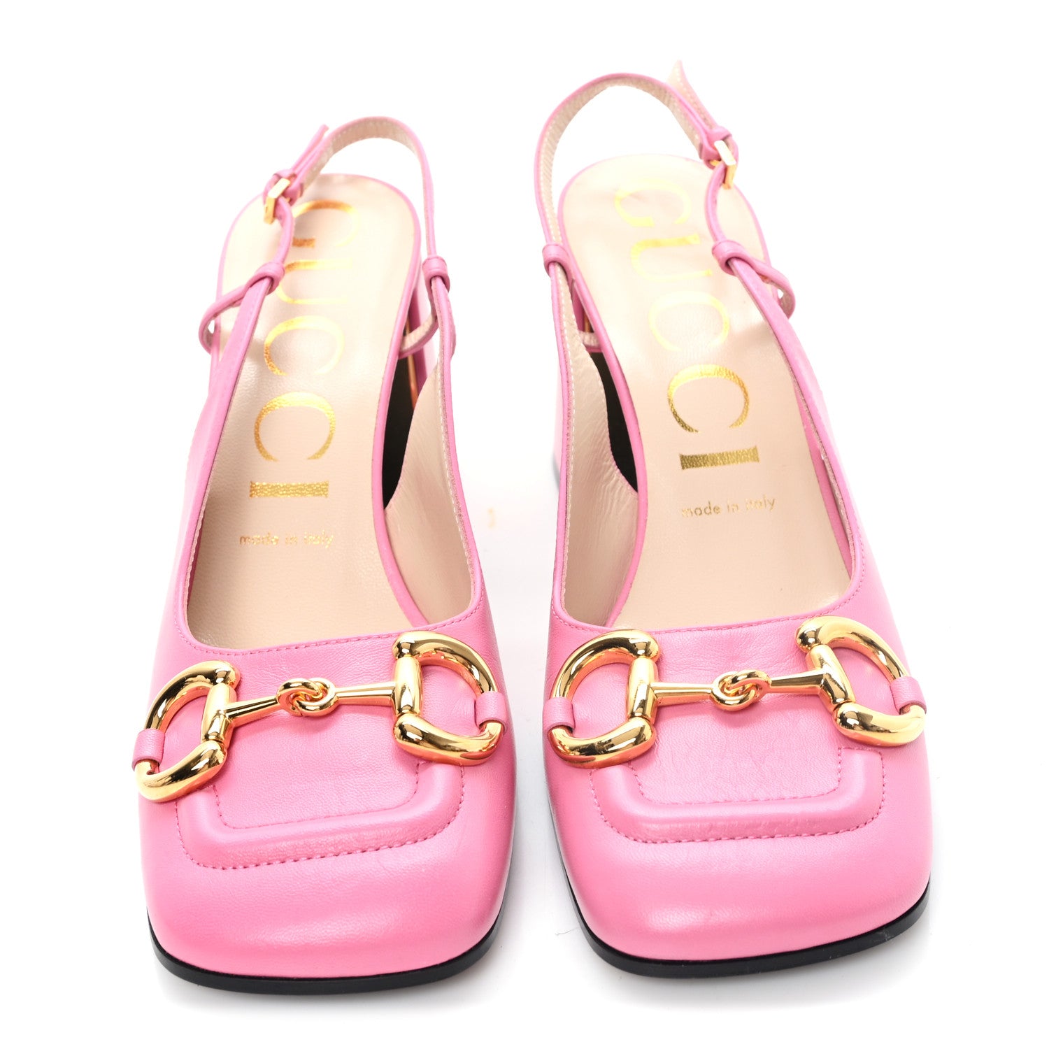 Gucci Malaga Kid Horsebit 75mm Slingback Pumps 38 Pink 3 of 8