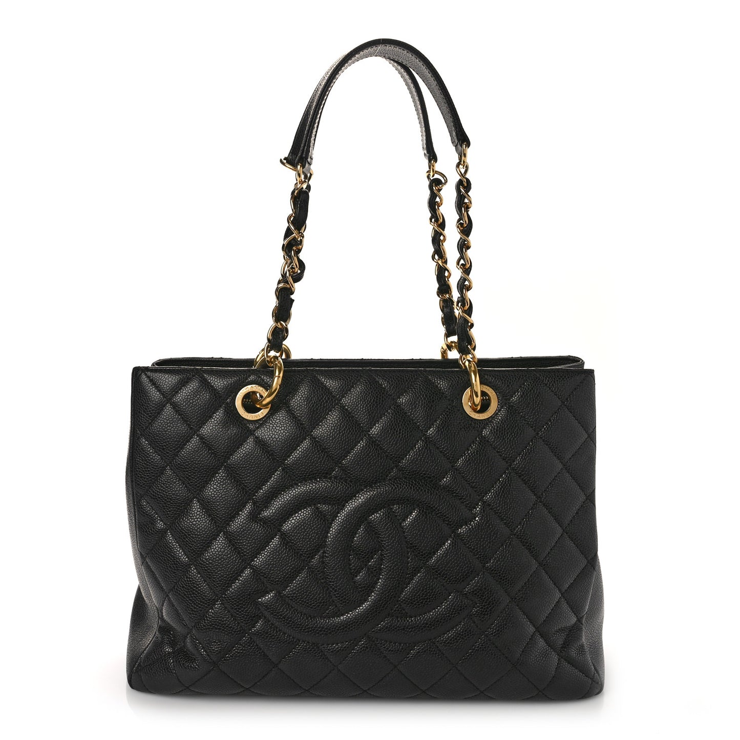 Caviar Quilted Grand Shopping Tote GST Black