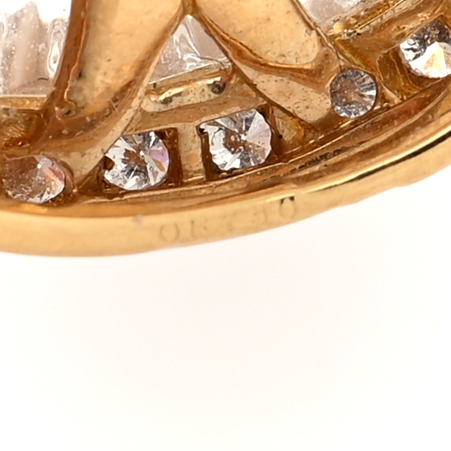 18K Yellow Gold Diamond Rock Crystal Necklace