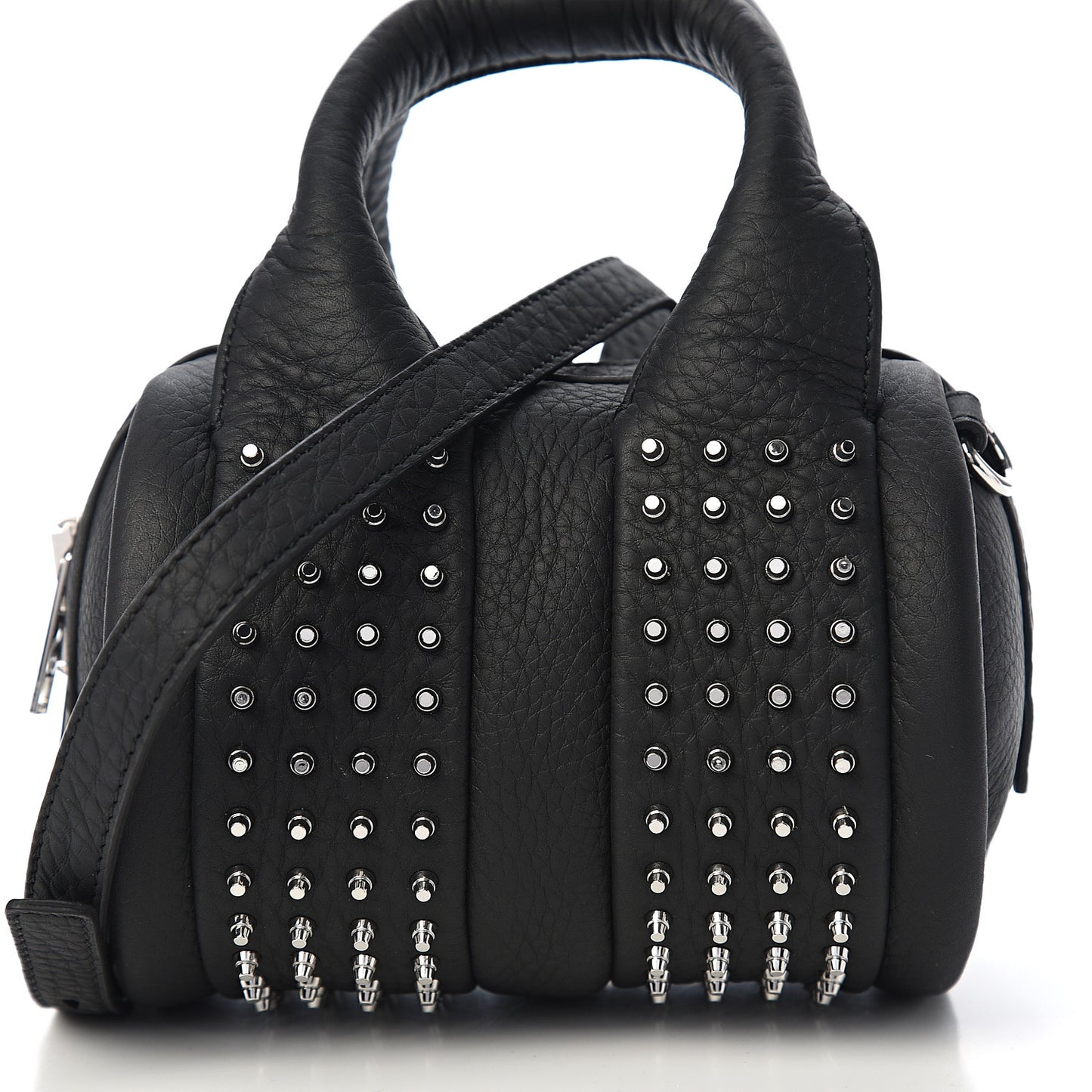 Calfskin Studded Baby Rockie Matte Black Rhodium Hardware