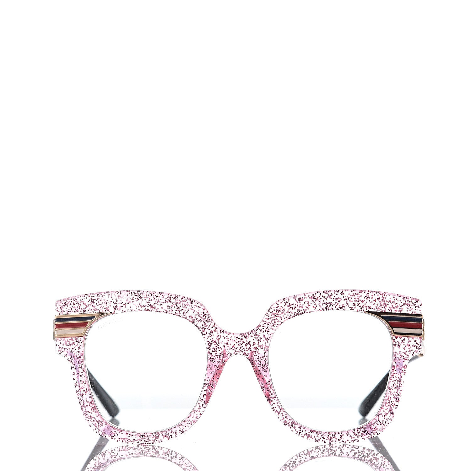 Gucci Acetate Square Frame Web Glitter GG0281S Sunglasses Pink 2 of 6