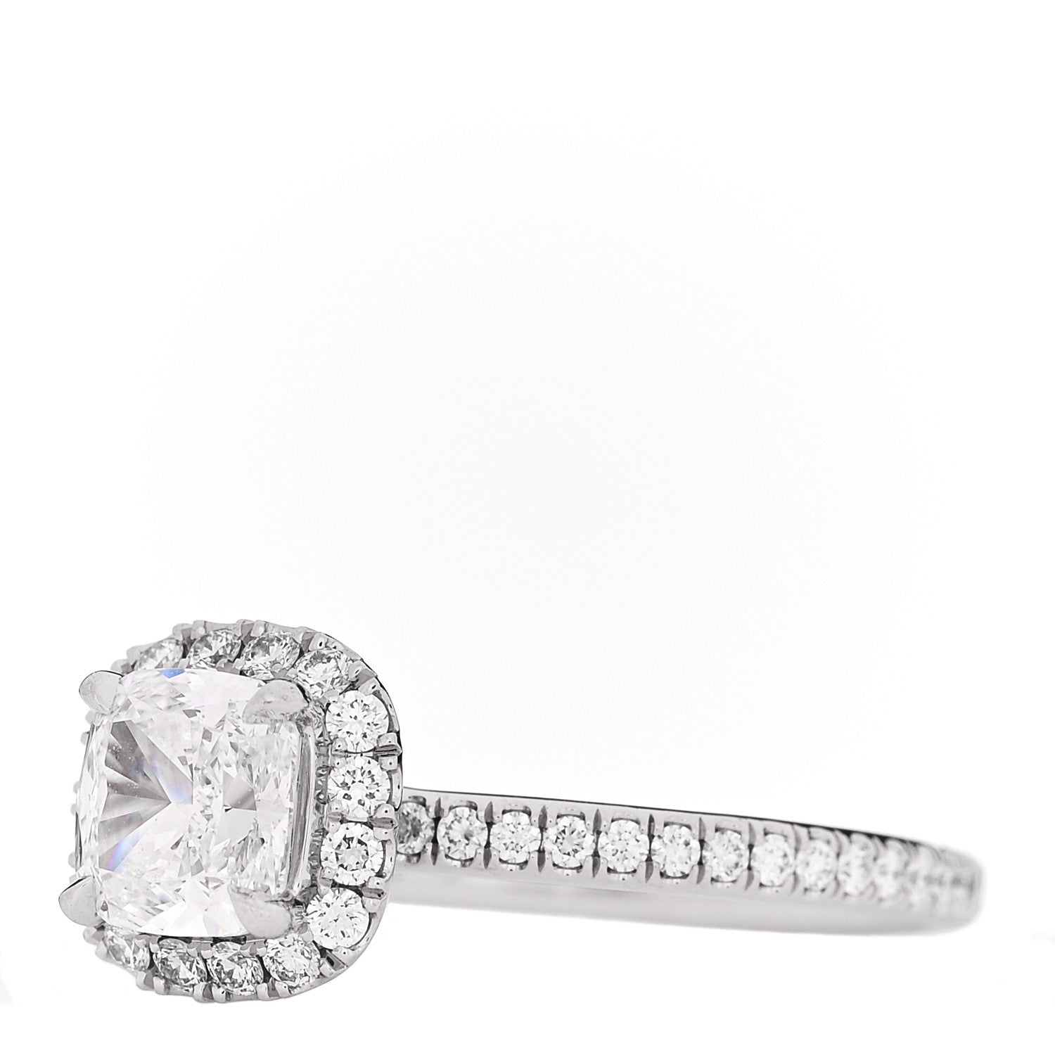 Harry Winston Platinum Diamond 1.01ct The One Cushion Cut Micropave Engagement Ring 53 6.25 4 of 7
