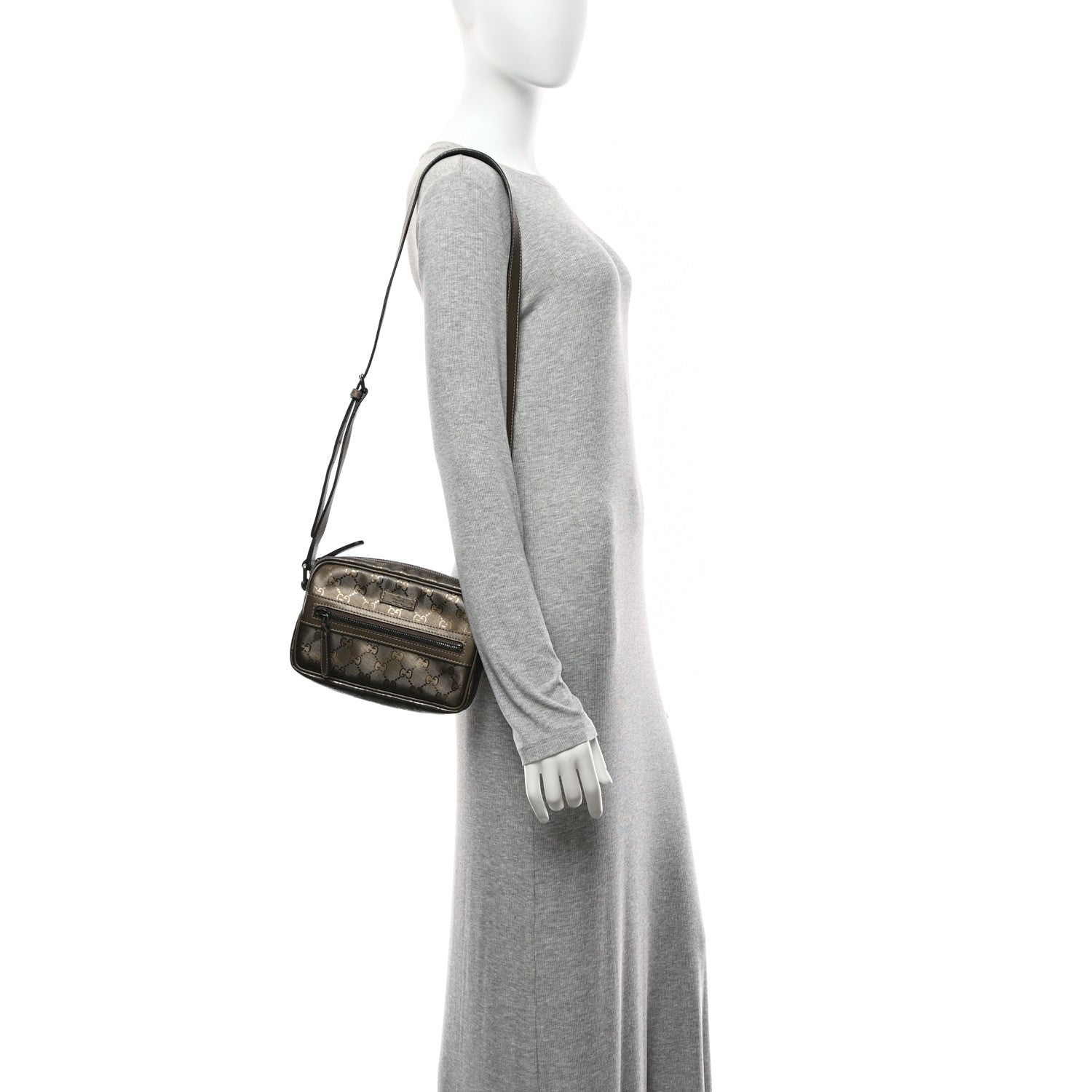 Gucci Imprime Monogram Small Shoulder Bag Silver 2 of 11