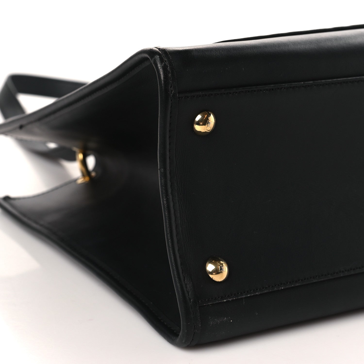Fendi Vitello Century F is Fendi FF 1974 Embossed Regular Runaway Satchel Black Maya 8 of 9