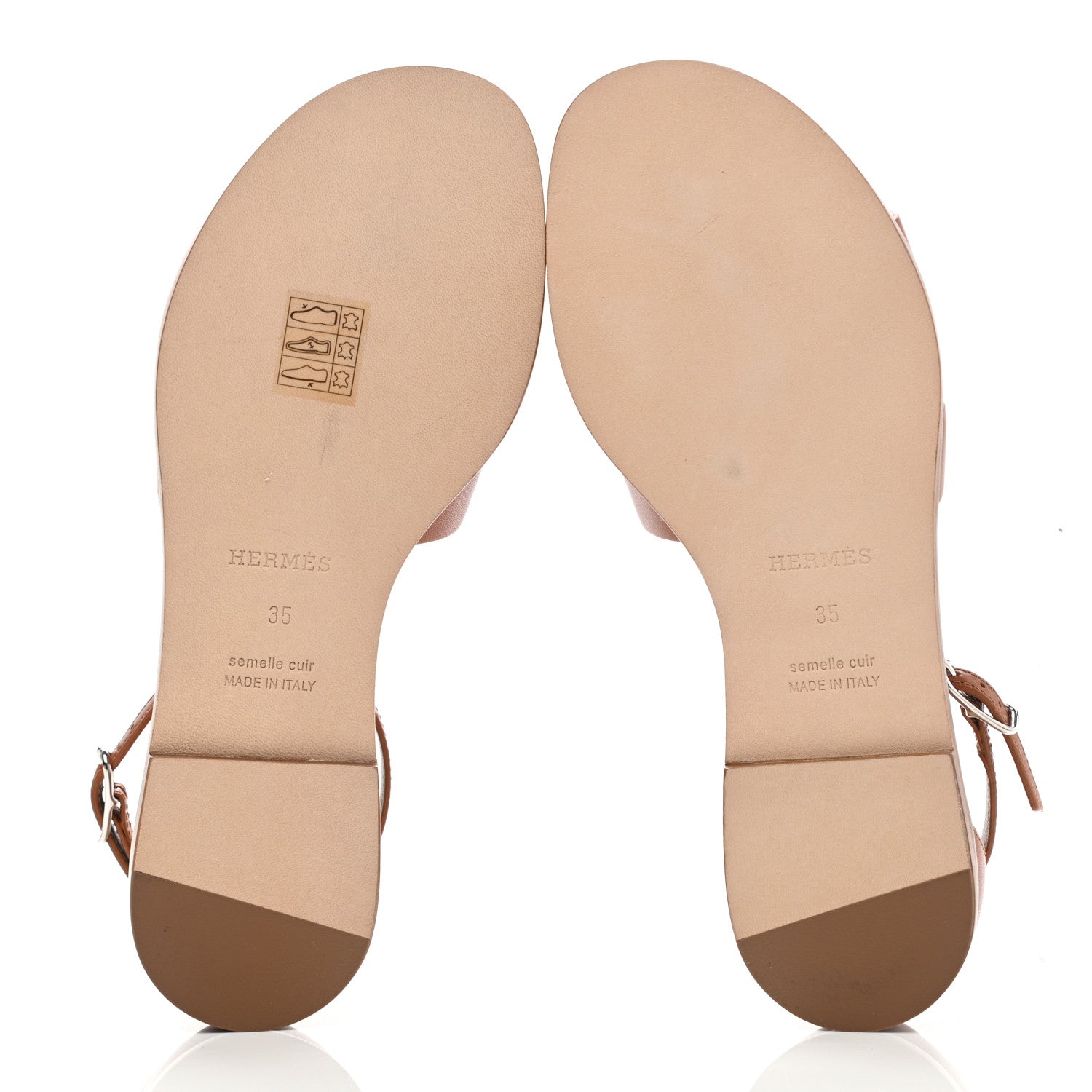 Hermes Calfskin Santorini Sandals 35 Naturel 5 of 9