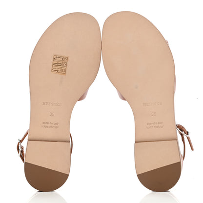 Hermes Calfskin Santorini Sandals 35 Naturel 5 of 9