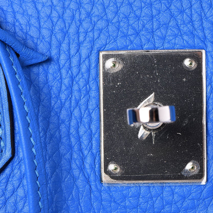 Hermes Taurillon Clemence Birkin 35 Bleu Hydra 17 of 33