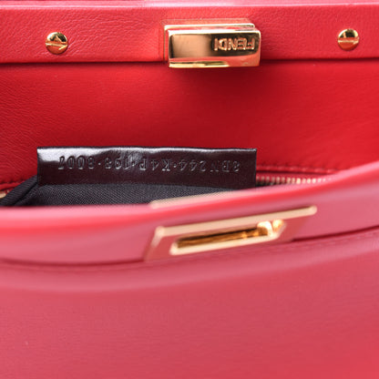 Fendi Nappa Mini Peekaboo Iconic Satchel Fragola 11 of 13