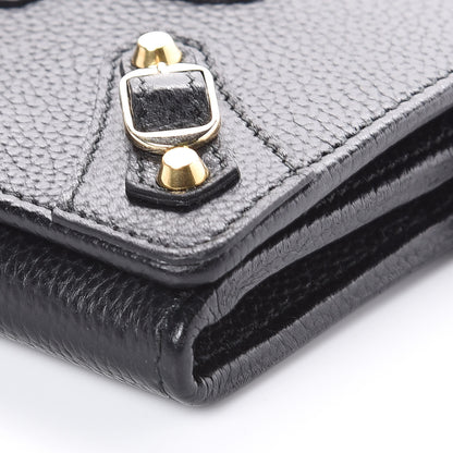 Balenciaga Grained Calfskin Classic Gold Hardware Money Wallet Black 6 of 9