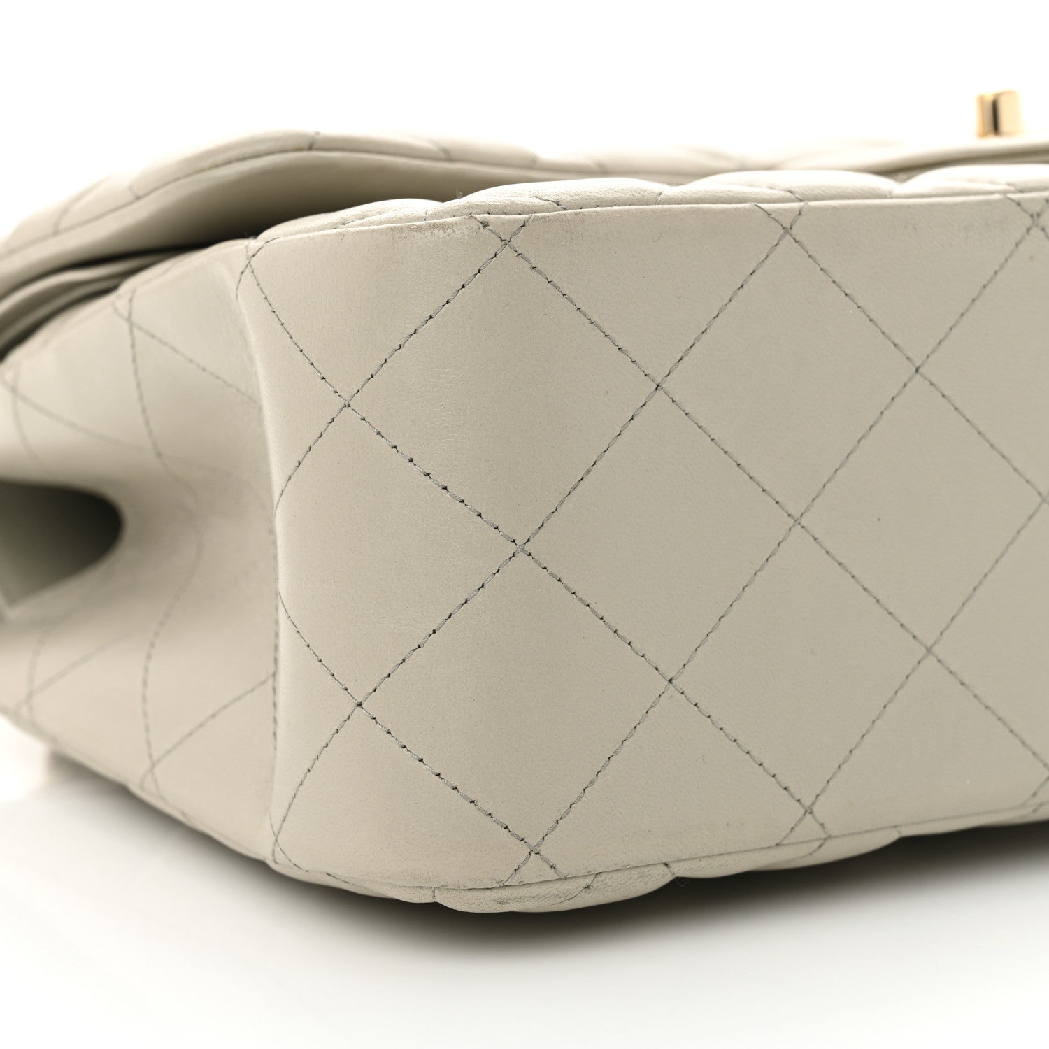 Chanel Lambskin Quilted Jumbo Double Flap Grey 9 of 13