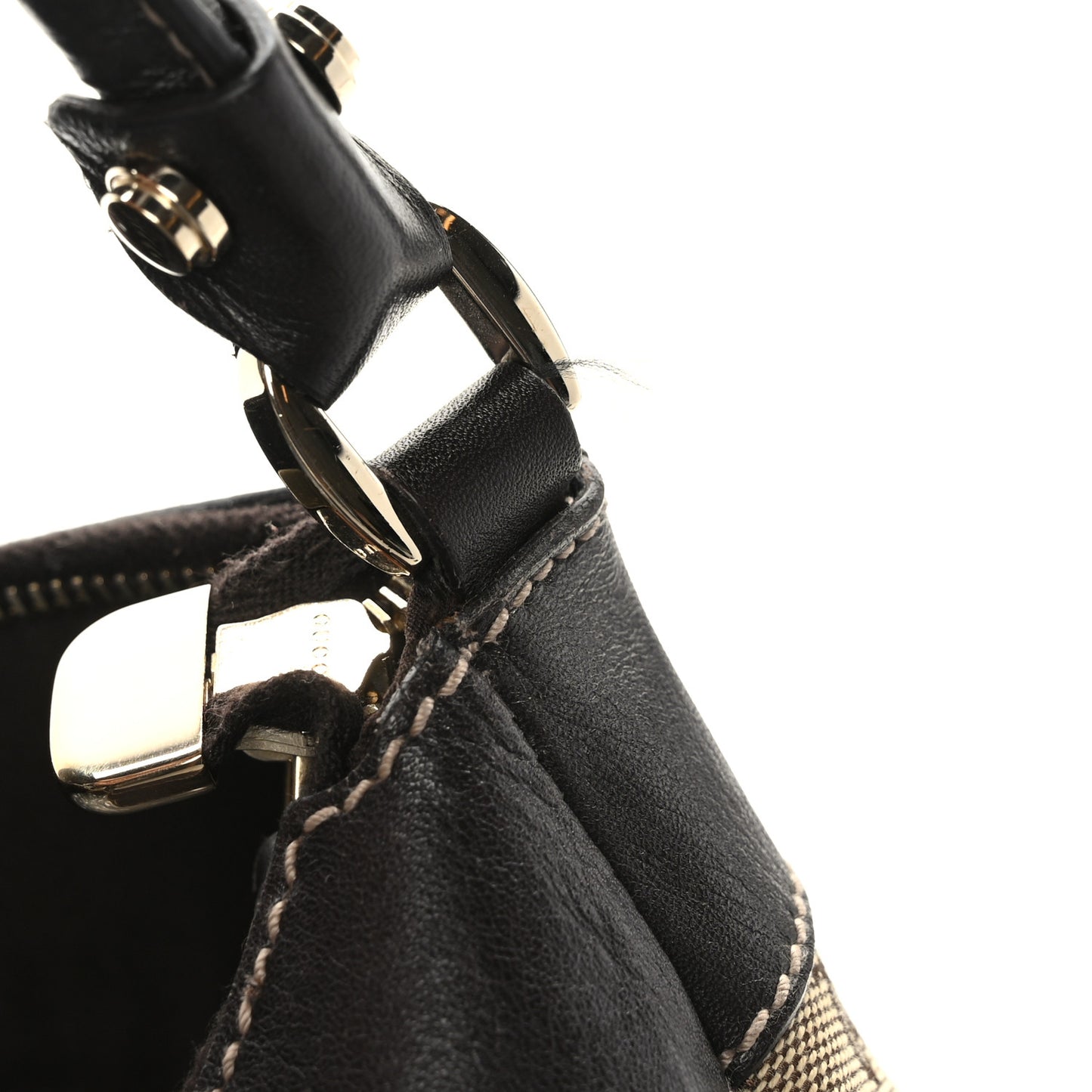 Monogram Large D Gold Hobo Dark Brown