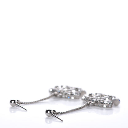 Chanel Baguette Crystal CC Dangle Earrings Silver 3 of 4