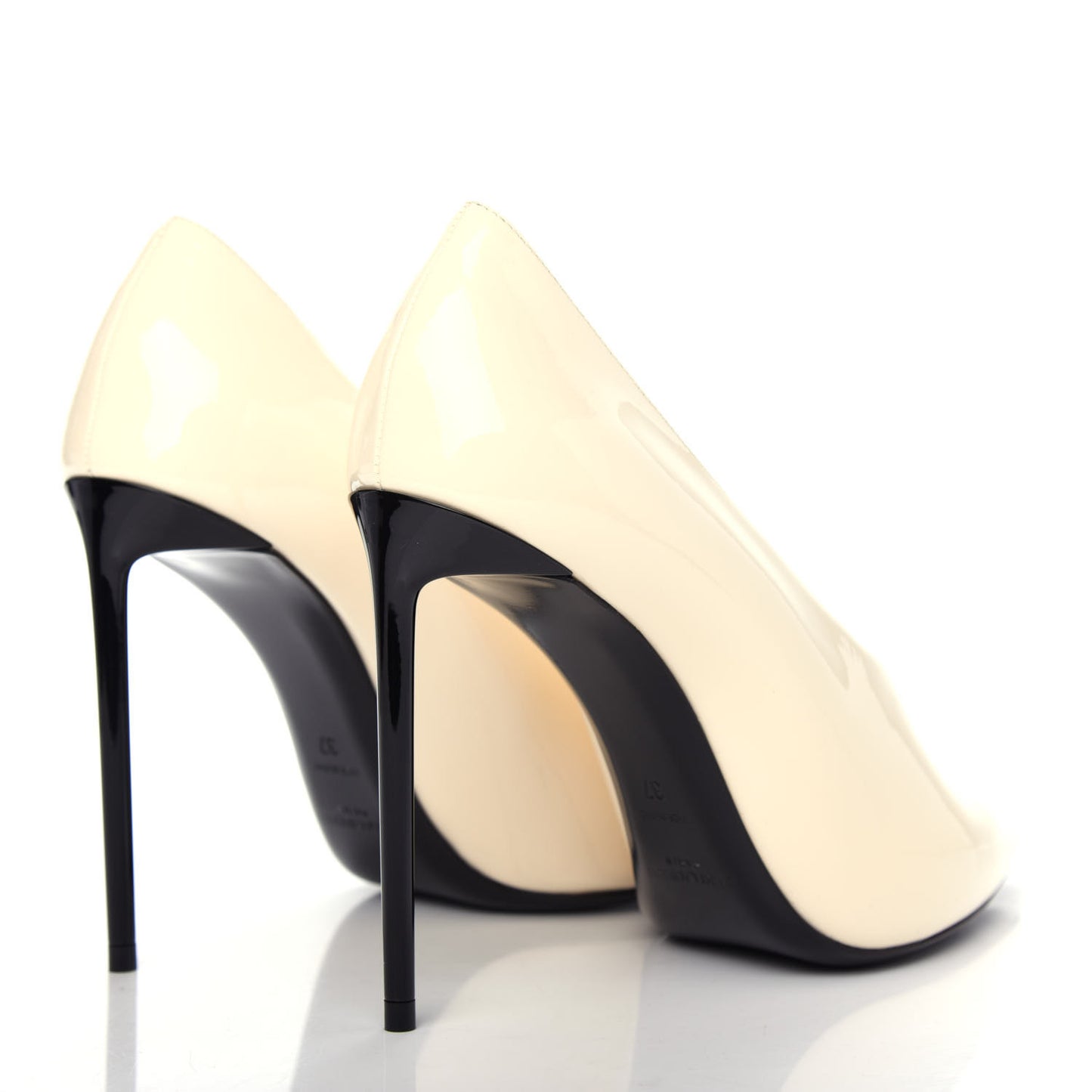 Patent Calfskin Teddy High Vamp 105 Pumps 37 Porcellana