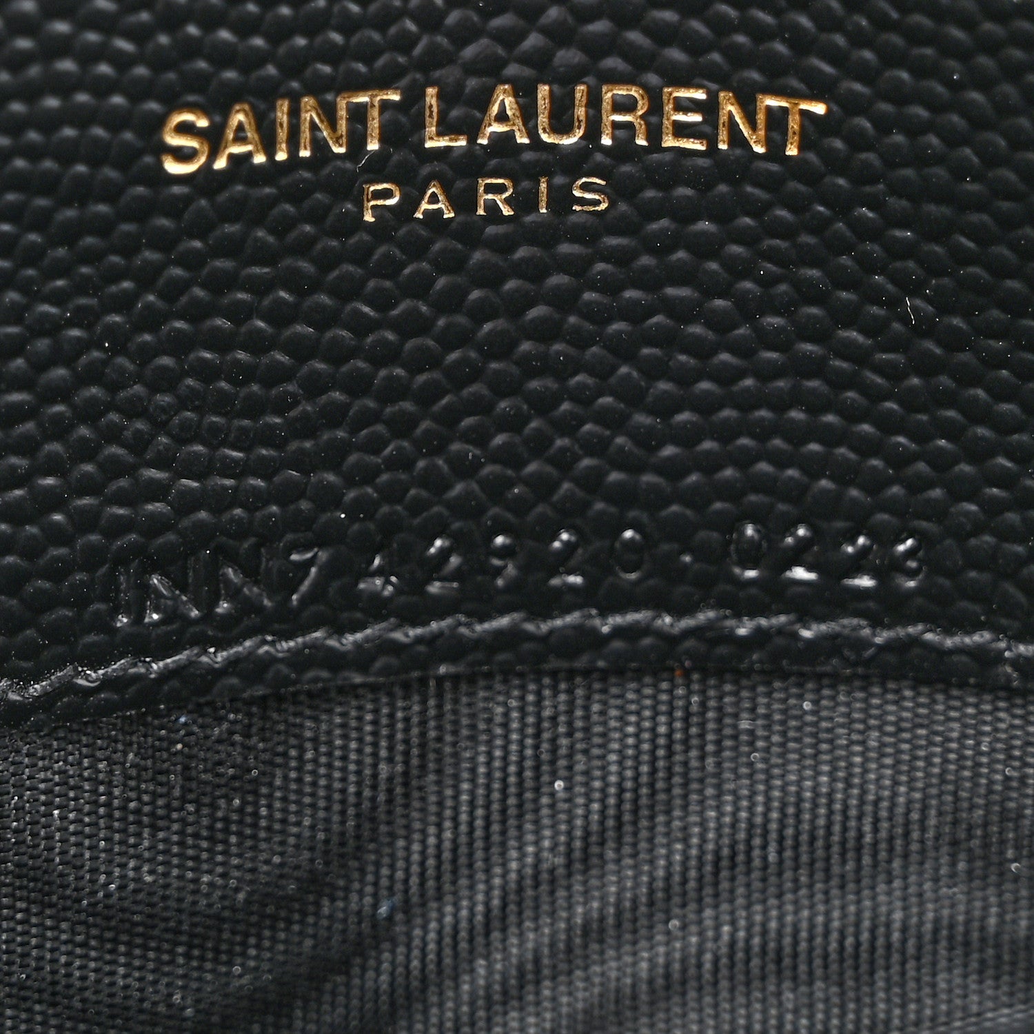 Saint Laurent Grain De Poudre Matelasse Chevron Monogram Envelope Chain Wallet Black 7 of 11