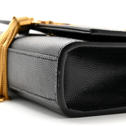 Saint Laurent Grain De Poudre Small Classic Monogram Kate Tassel Satchel Black 10 of 11